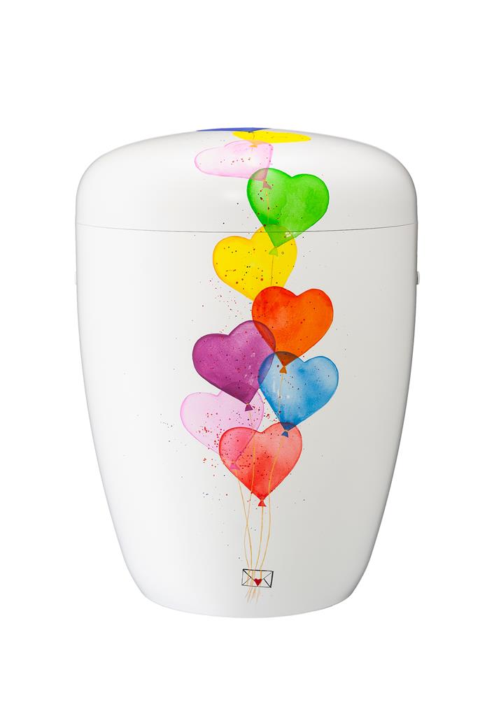 Biourne, weiß lackiert, Design 'Luftballons'