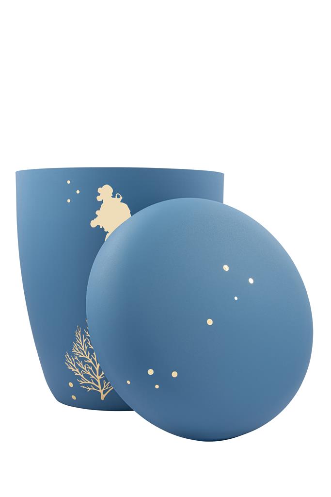 Naturstoffurne, himmelblau-matt, "Taucher"
