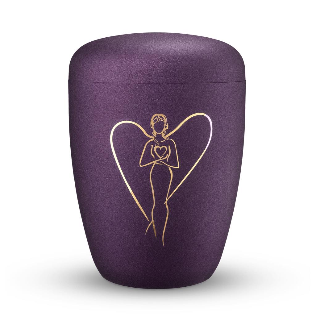 Naturstoffurne, glint-violett, "Engel"