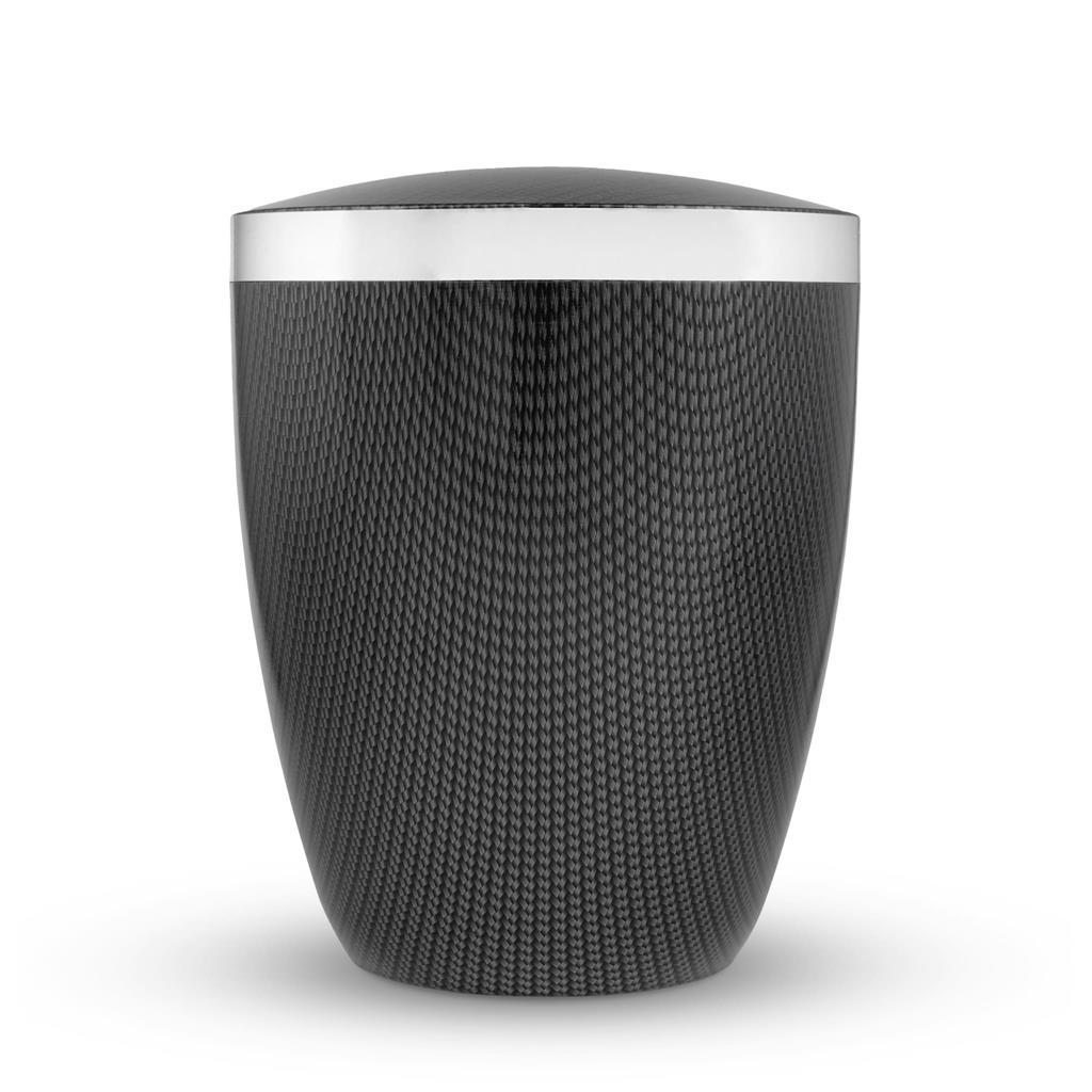 Naturstoffurne, Beschichtung "Carbon", Silberband
