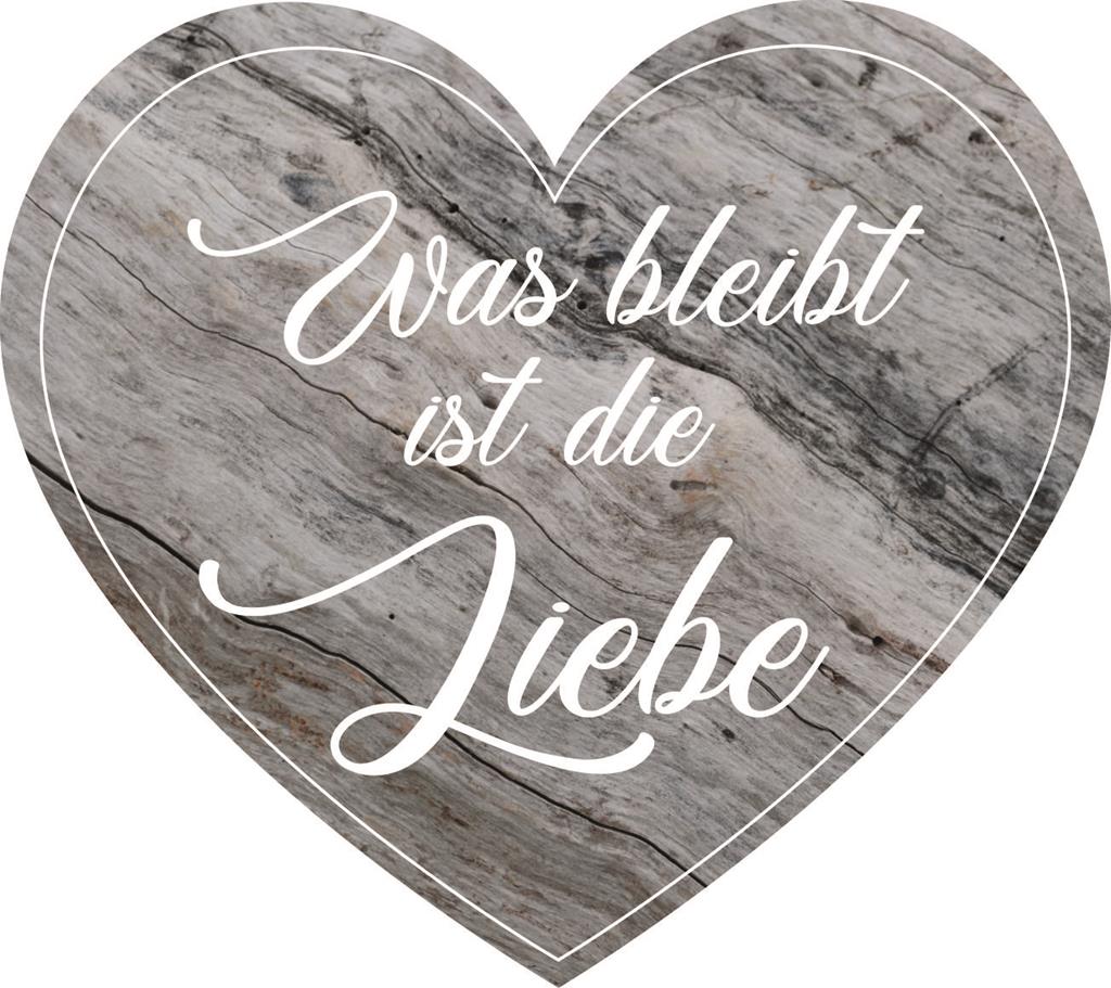 Foliebemblem 'Herz - was bleibt ist die Liebe'