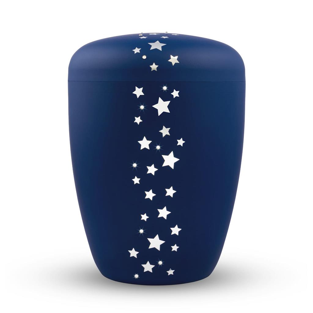 Naturstoffurne, atlantic-blue, "Sterne+Strass"