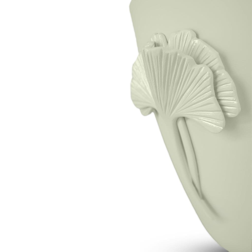 Naturstoffurne, mint-matt, "Ginkgo", Silberband