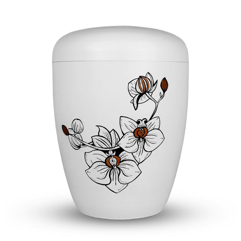 Naturstoffurne, weiß, "Orchidee"