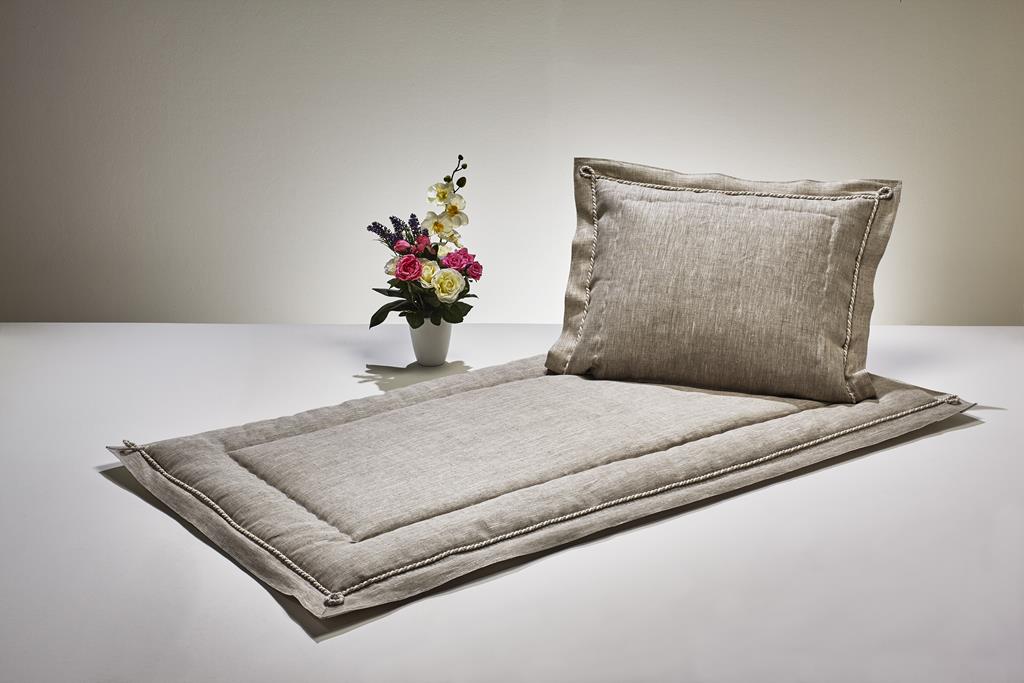 Deckengrt., Leinengewebe natur, Stehsaum-Kordel, 350 g/m²