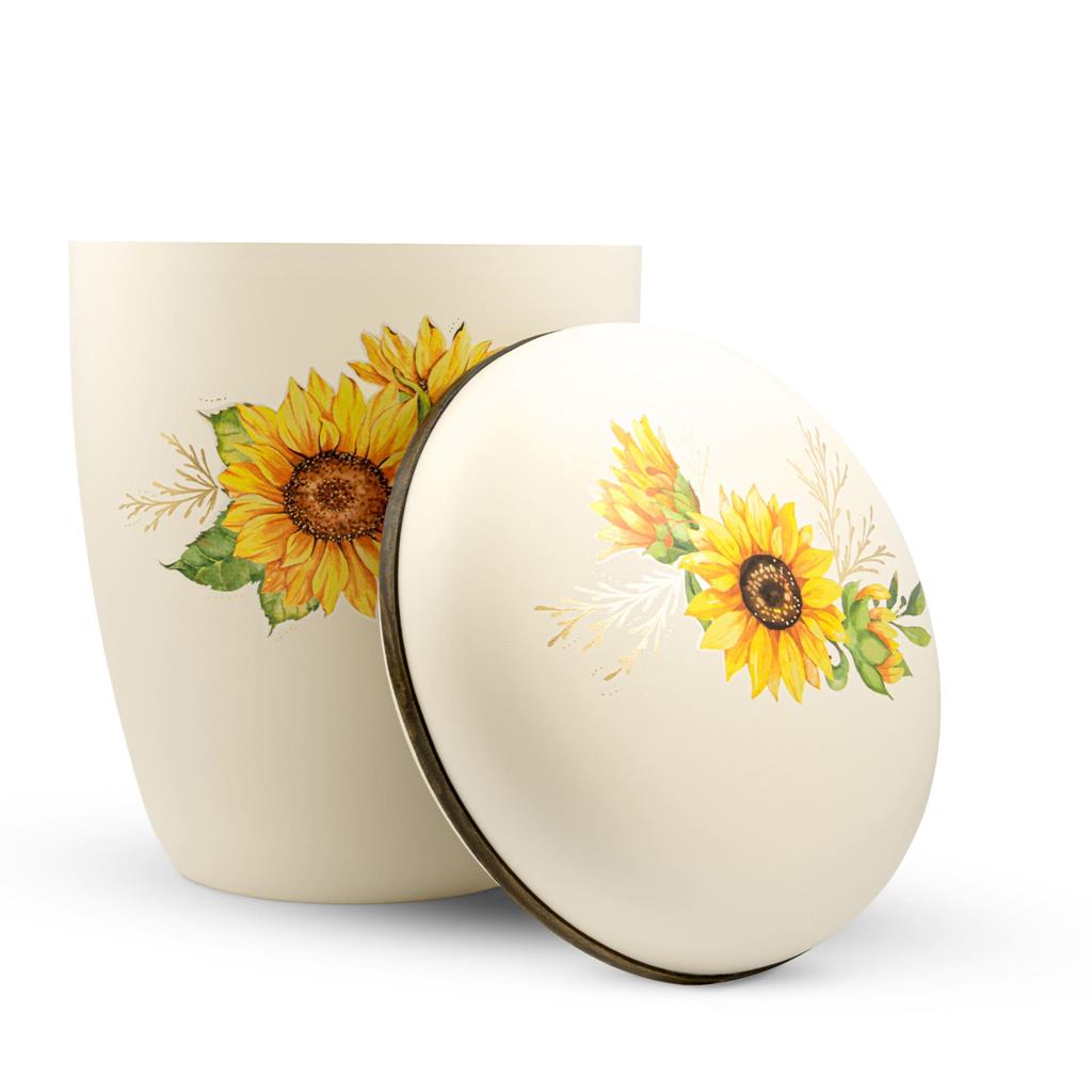 Naturstoffurne, seashell, 'Sonnenblumen'