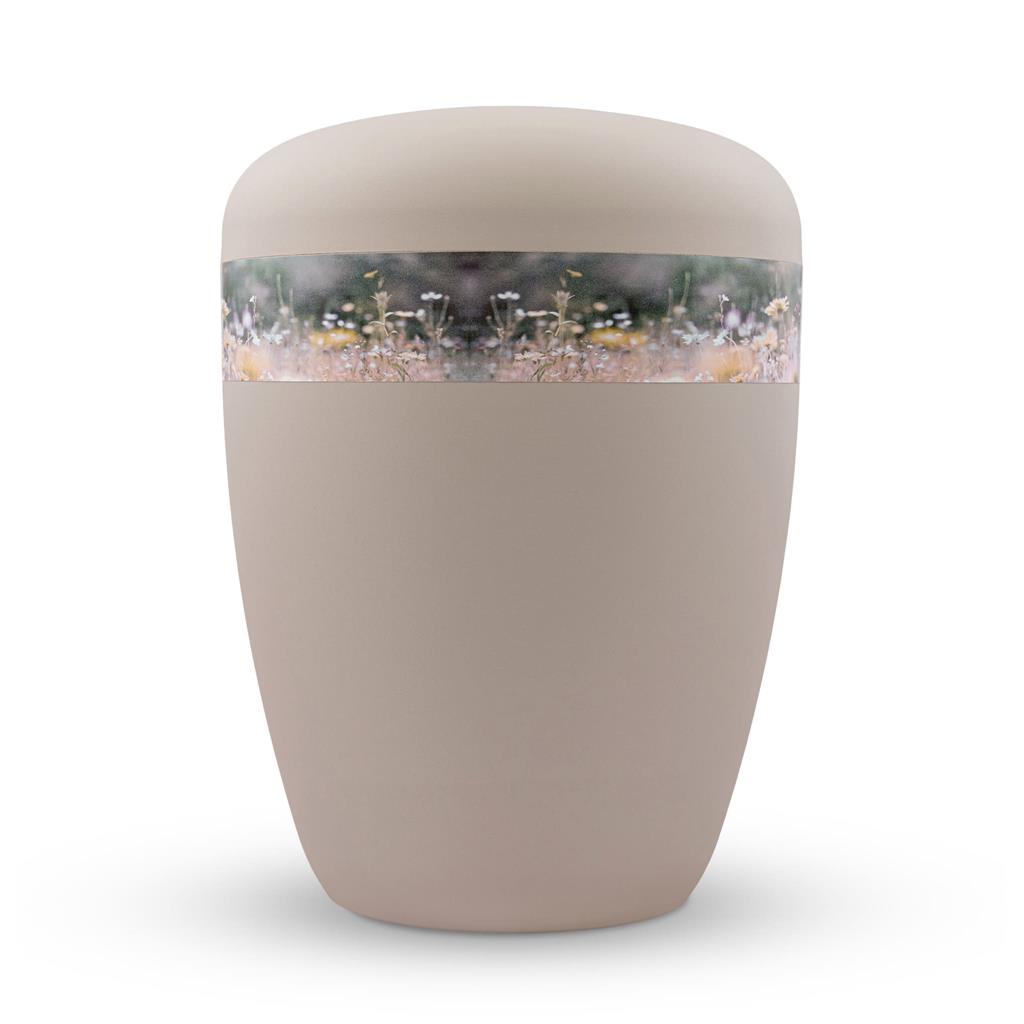 Naturstoffurne, rosé-matt, "Blüten rosé"