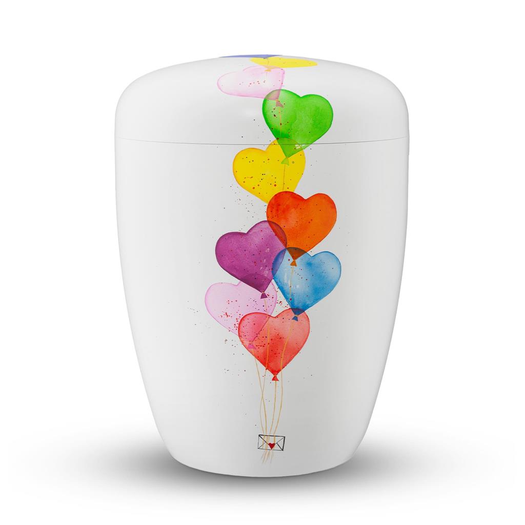 Biourne, weiß lackiert, Design 'Luftballons'