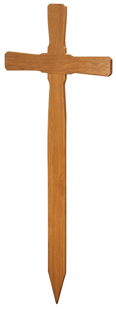 Grabkreuz Form 7, Roteiche lackiert, ohne Hohlkehle, 110x45x10 cm