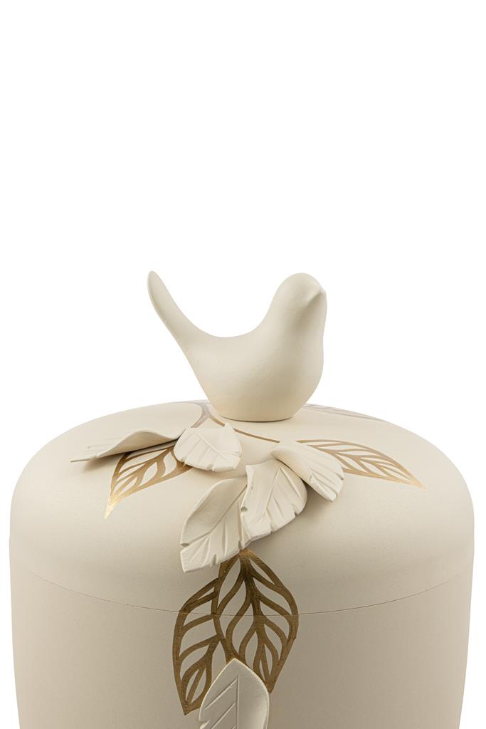 Naturstoffurne, seashell, "Blätter+Vogel"