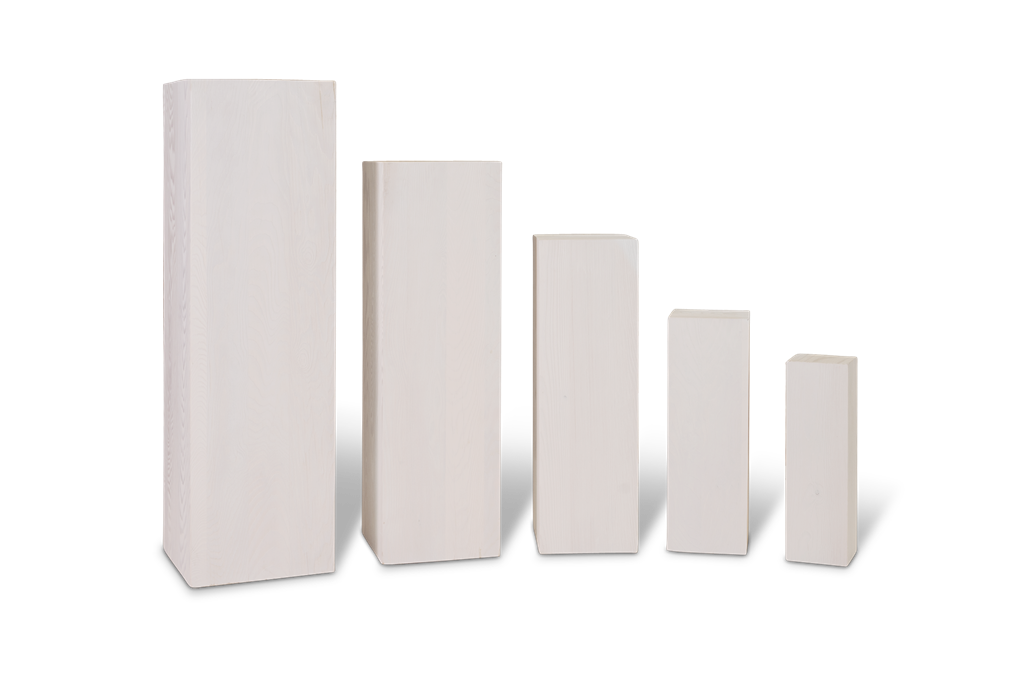 Stapelsäulen-Set, 5-teilig, Kiefer weiß gekalkt