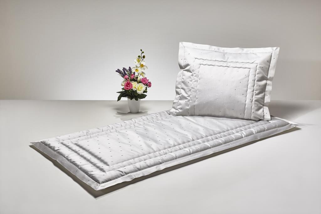 Deckengrt., Drell grau, kl. Punkt, Stehsaum, 250 g/m²