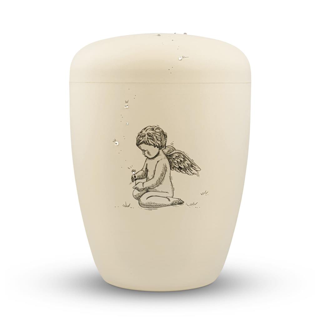 Naturstoffurne, seashell, 'Engel + Sterne'