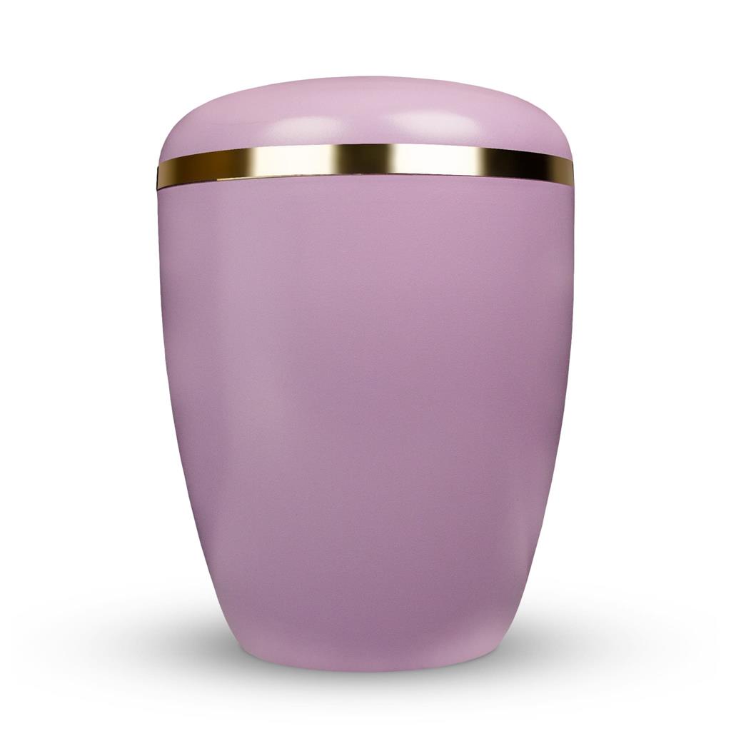 Naturstoffurne, pastell-lila, Goldband