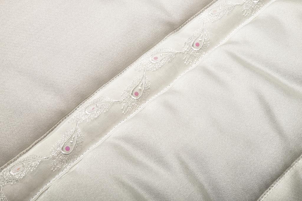 Deckengrt., Drell creme, Borte Feder innen, Stehsaum, 350 g/m²