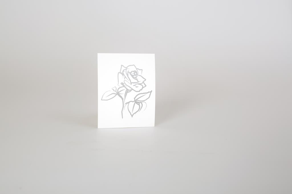 Folienemblem 'Rose', silber