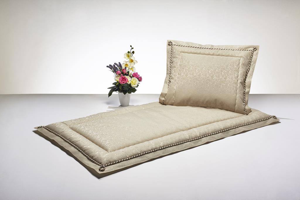 Deckengrt., Jacquard natur, Stehsaum-Kordel, 350 g/m²