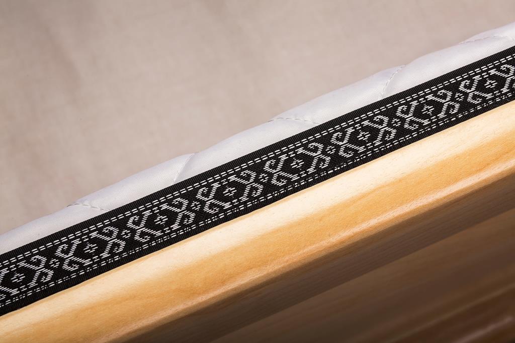 Seitenteil mit Lotband schwarz, Serge weiß