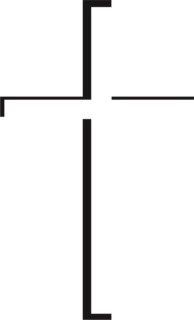 Foliebemblem 'Schattenkreuz', schwarz
