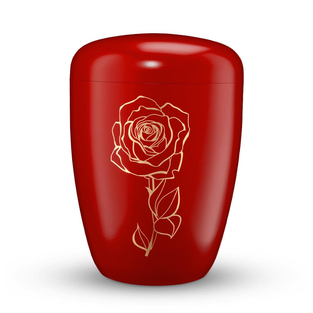 Naturstoffurne, pastell-rot, "Rose"