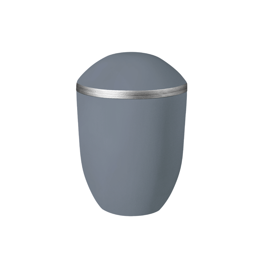Keramikurne, AQUA PURE, taubenblau silber