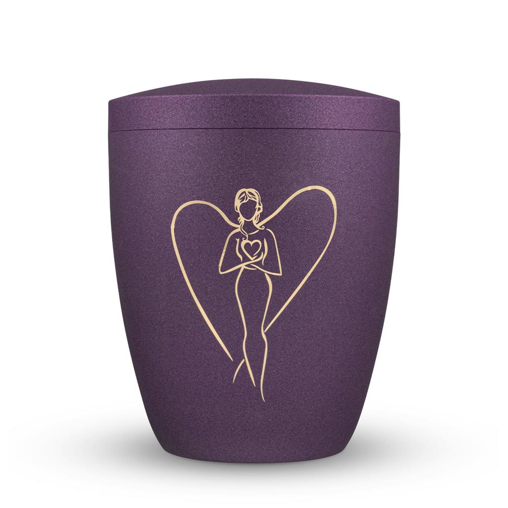 Naturstoffurne, glint-violett, "Engel"